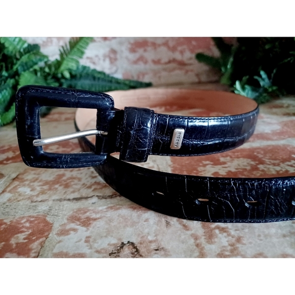 Fossil Black Croc Embossed Leather Belt - Picture 13 of 13